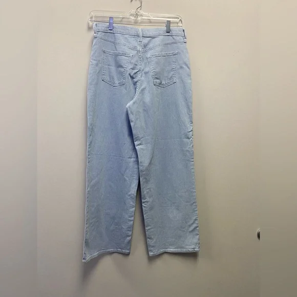 Universal Thread Blue White Striped Flare Wide Leg Jeans—Size 10 Women’s - Picture 4 of 6